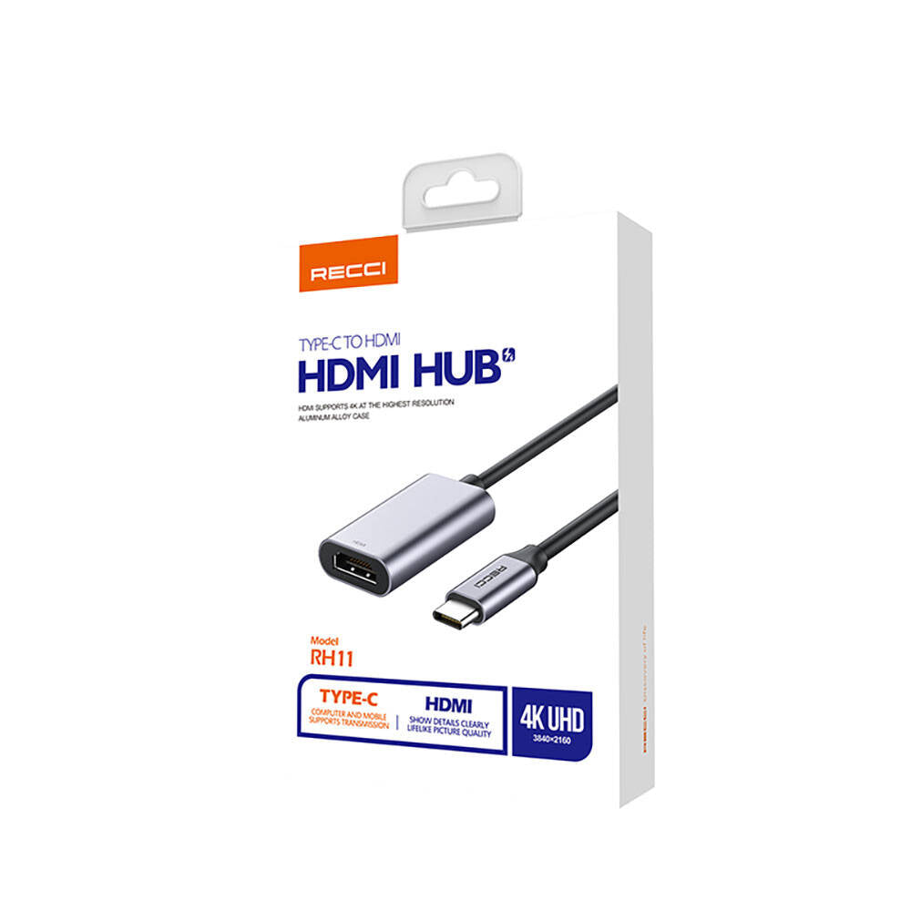 Recci RH11 HDMI to Type-C Dönüştürücü Kablo