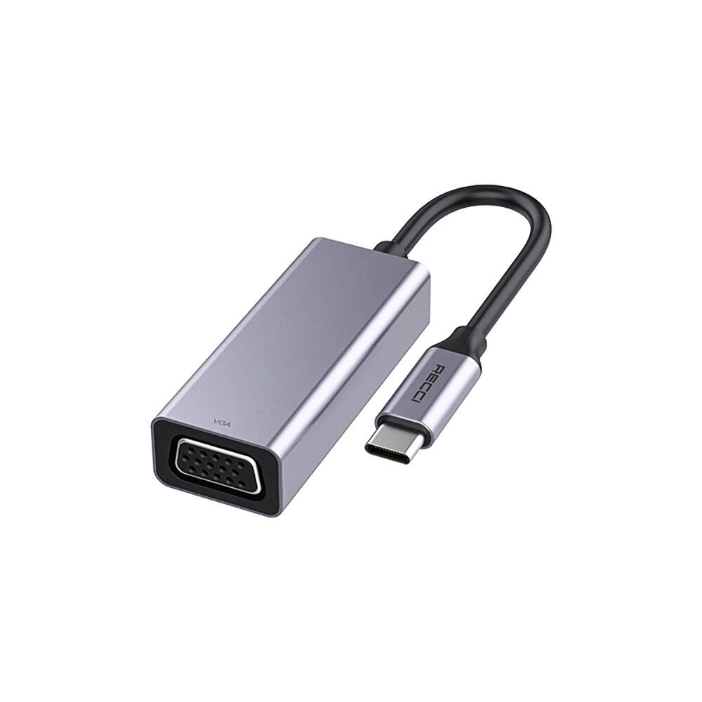 Recci RH12 VGA to Type-C Dönüştürücü Kablo Gri