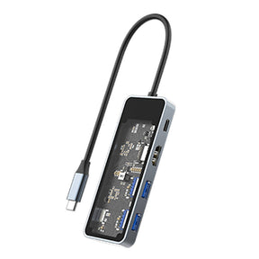 Recci RH16 Type-C to Type-C PD100W + USB3.0 + HDMI + Type-C Bağlantılı 5in1 Hub