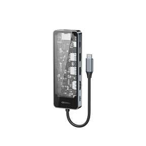 Recci RH17 Type-C to Type-C PD100W + USB3.0 + HDMI + Type-C + RJ45 Bağlantılı 6in1 Hub