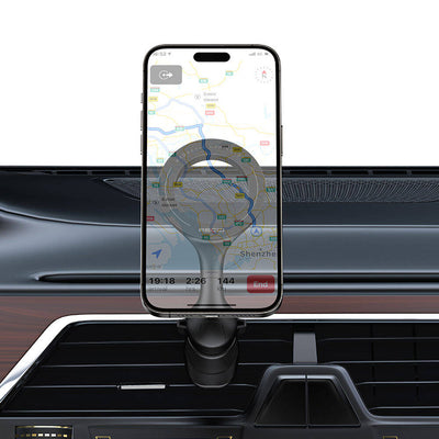 Recci RHO-C42 Magsafe Magnetik 360° Dönebilen Havalandırma Tasarım Araç Telefon Tutucu Siyah