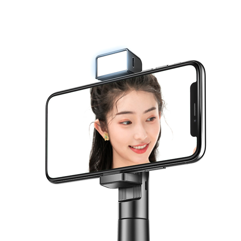 Recci RHO-P01 Bluetooth 5.0 Uzaktan Kumandalı Çok Fonksiyonlu Selfie Çubuğu 200mAh Siyah