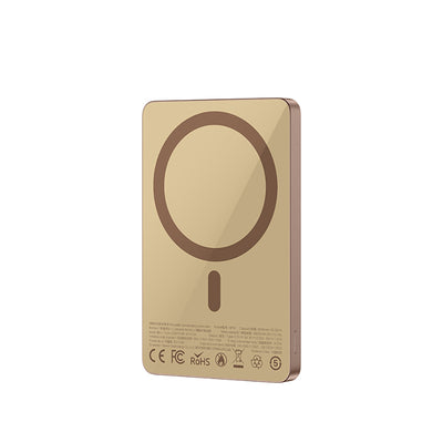 Recci RP33 PD 20W Ultra İnce Led Göstergeli Hızlı Şarj Özellikli Wireless Powerbank 15W 5000mAh Gri