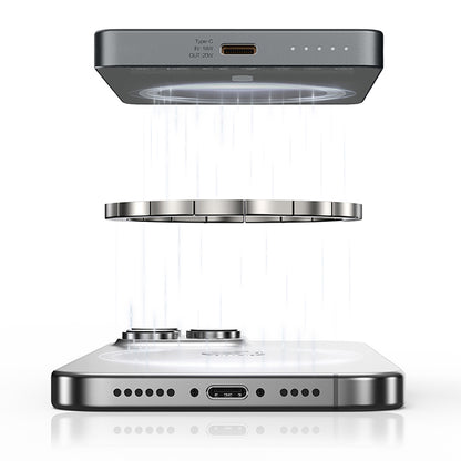 Recci RP33 PD 20W Ultra İnce Led Göstergeli Hızlı Şarj Özellikli Wireless Powerbank 15W 5000mAh