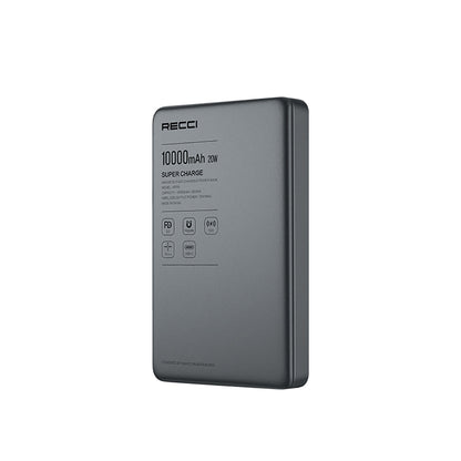 Recci RP35 PD 20W Led Göstergeli Hızlı Şarj Özellikli Wireless Powerbank 15W 10000mAh
