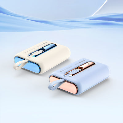 Recci RPB-P12C PD 20W Askı İpli Hızlı Şarj Özellikli Type-C Kablolu Powerbank 22.5W 9000mAh Mavi
