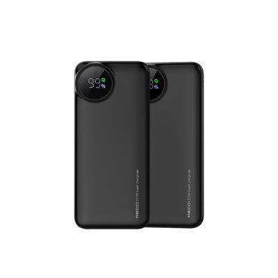 Recci RPB-P48 PD 20W Dijital LED Göstergeli Hızlı Şarj Özellikli Taşınabilir Powerbank 22.5W 10000mAh Krem