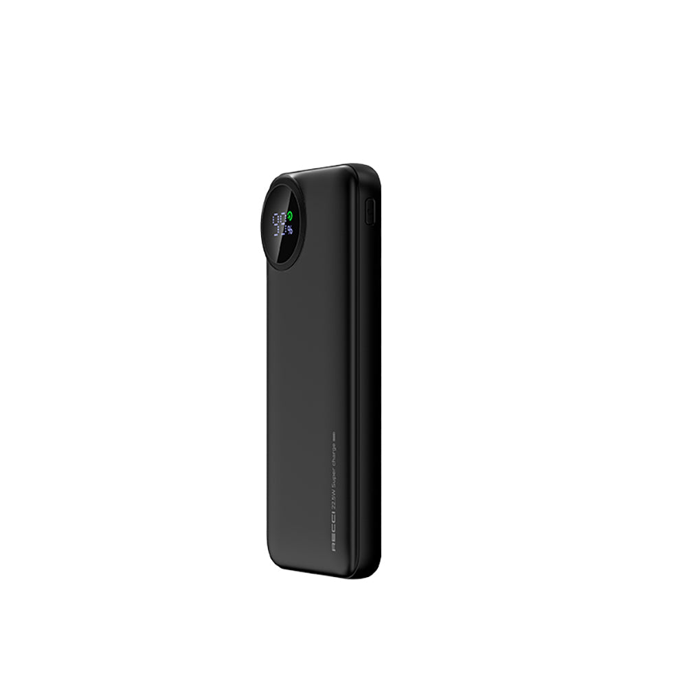 Recci RPB-P48 PD 20W Dijital LED Göstergeli Hızlı Şarj Özellikli Taşınabilir Powerbank 22.5W 10000mAh Krem