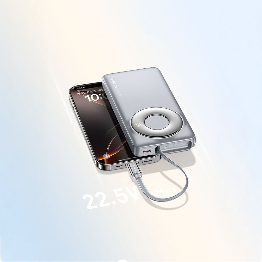 Recci RPB-P58 PD Hızlı Şarj Özellikli Type-C Kablolu Powerbank 22.5W 10.000mAh