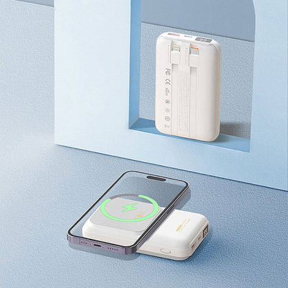 Recci RPB-W10 Polaris Serisi Çift Kablolu LED Dijital Göstergeli Wireless Powerbank 15W 10000mAh