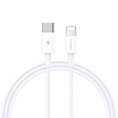 Recci RS06CL Type-C to Lightning PD 20W Hızlı Şarj Özellikli Data ve Şarj Kablosu 1M Beyaz