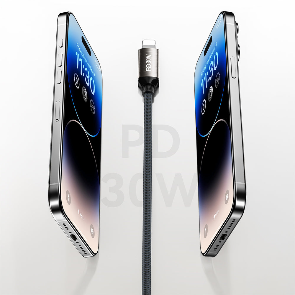 Recci RS35CL Type-C to Lightning PD 30W Örgü Tasarımlı Hızlı Şarj Özellikli Data ve Şarj Kablosu 1M