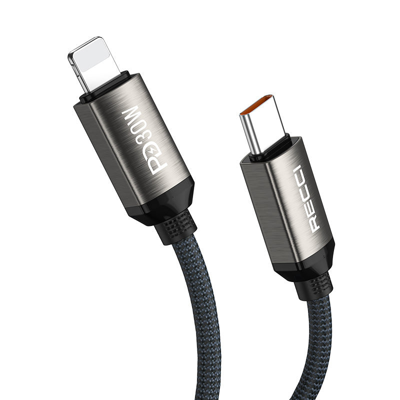 Recci RS35CL Type-C to Lightning PD 30W Örgü Tasarımlı Hızlı Şarj Özellikli Data ve Şarj Kablosu 1M