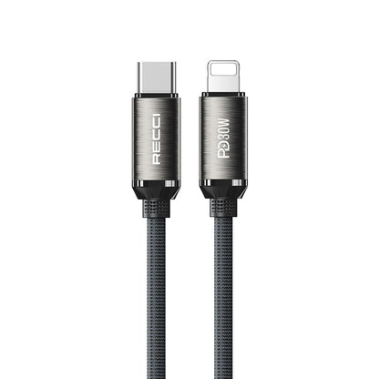 Recci RS35CL Type-C to Lightning PD 30W Örgü Tasarımlı Hızlı Şarj Özellikli Data ve Şarj Kablosu 1M