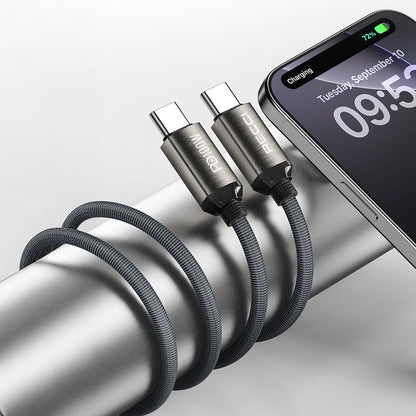 Recci RS45CC Type-C to Type-C PD 100W Örgü Tasarımlı Hızlı Şarj Özellikli Data ve Şarj Kablosu 1M