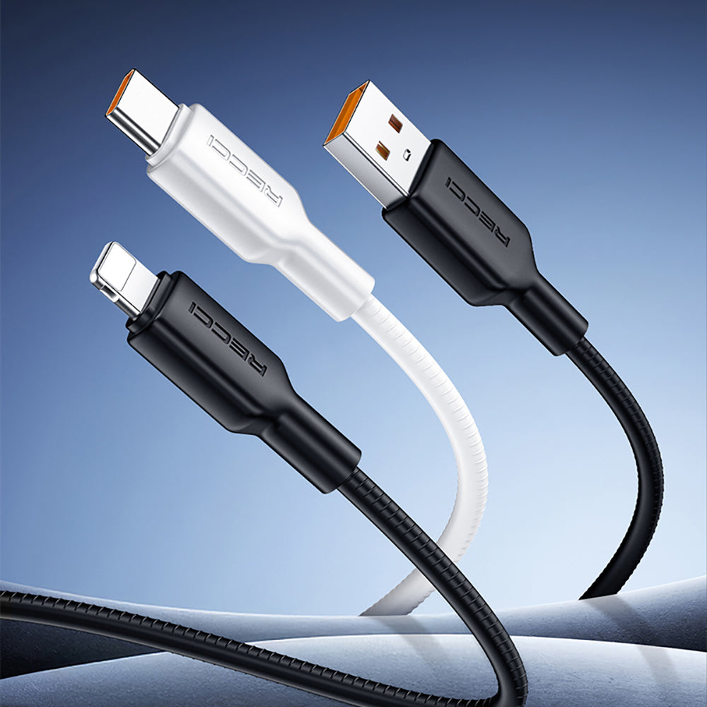 Recci RS46CL Type-C to Lightning PD 30W Hızlı Şarj Özellikli Data ve Şarj Kablosu 1.2M Beyaz