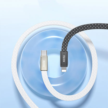 Recci RS55CL Type-C to Lightning PD Hızlı Şarj Özellikli Data ve Şarj Kablosu 30W 1M