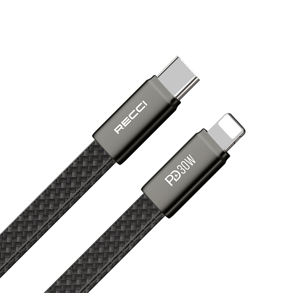 Recci RS55CL Type-C to Lightning PD Hızlı Şarj Özellikli Data ve Şarj Kablosu 30W 1M
