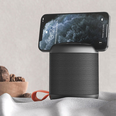 Recci RSK-W09 Mozart Serisi Hi-Fi Askılı Telefon Tutuculu Wireless Bluetooth 5.0 Speaker Hoparlör 1200mAh Siyah