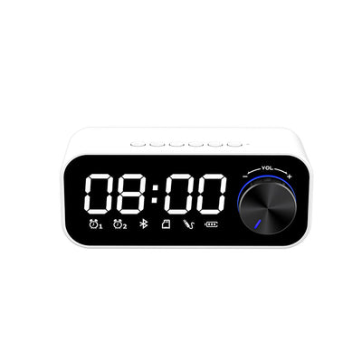 Recci RSK-W11 FM/TF Çift Alarmlı Dijital Saatli Wireless Bluetooth 5.0 Speaker Hoparlör 3W 1200mAh Beyaz