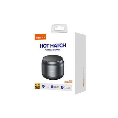 Recci RSK-W13 Hot Hatch Serisi Hi-Fi Wireless Bluetooth 5.0 Speaker Hoparlör 5W 1200mAh Siyah