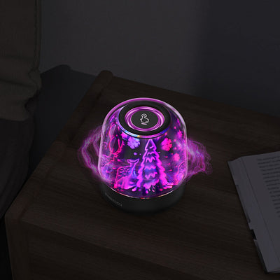 Recci RSK-W20 Magic Forest Serisi TF/AUX/USB Hi-Fi RGB Işıklı Wireless Bluetooth 5.0 Speaker Hoparlör 1200mAh Siyah