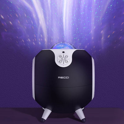 Recci RSK-W22 Starry Sky Serisi Hi-Fi Aurora Lambalı Wireless Bluetooth 5.2 Speaker Hoparlör 10W Siyah