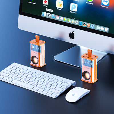 Recci RSK-W30 Mars Serisi Hi-Fi RGB Işıklı Wireless Bluetooth 5.3 Speaker Hoparlör 500mAh Turuncu