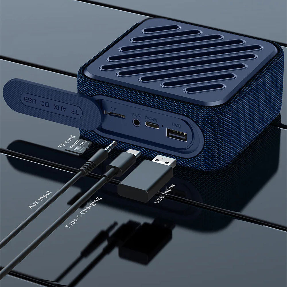 Recci RSK-W33 Mocca Serisi TF/AUX/USB Askılı Akıllı Wireless Bluetooth 5.3 Speaker Hoparlör Mavi