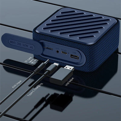 Recci RSK-W33 Mocca Serisi TF/AUX/USB Askılı Akıllı Wireless Bluetooth 5.3 Speaker Hoparlör Mavi