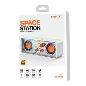 Recci RSK-W38 Space Station Serisi RGB Led Işıklı Bluetooth Hoparlör