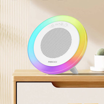 Recci RSK-W42 Moonlight Serisi RGB Işıklı Kablosuz Bluetooth v5.3 Hoparlör Beyaz