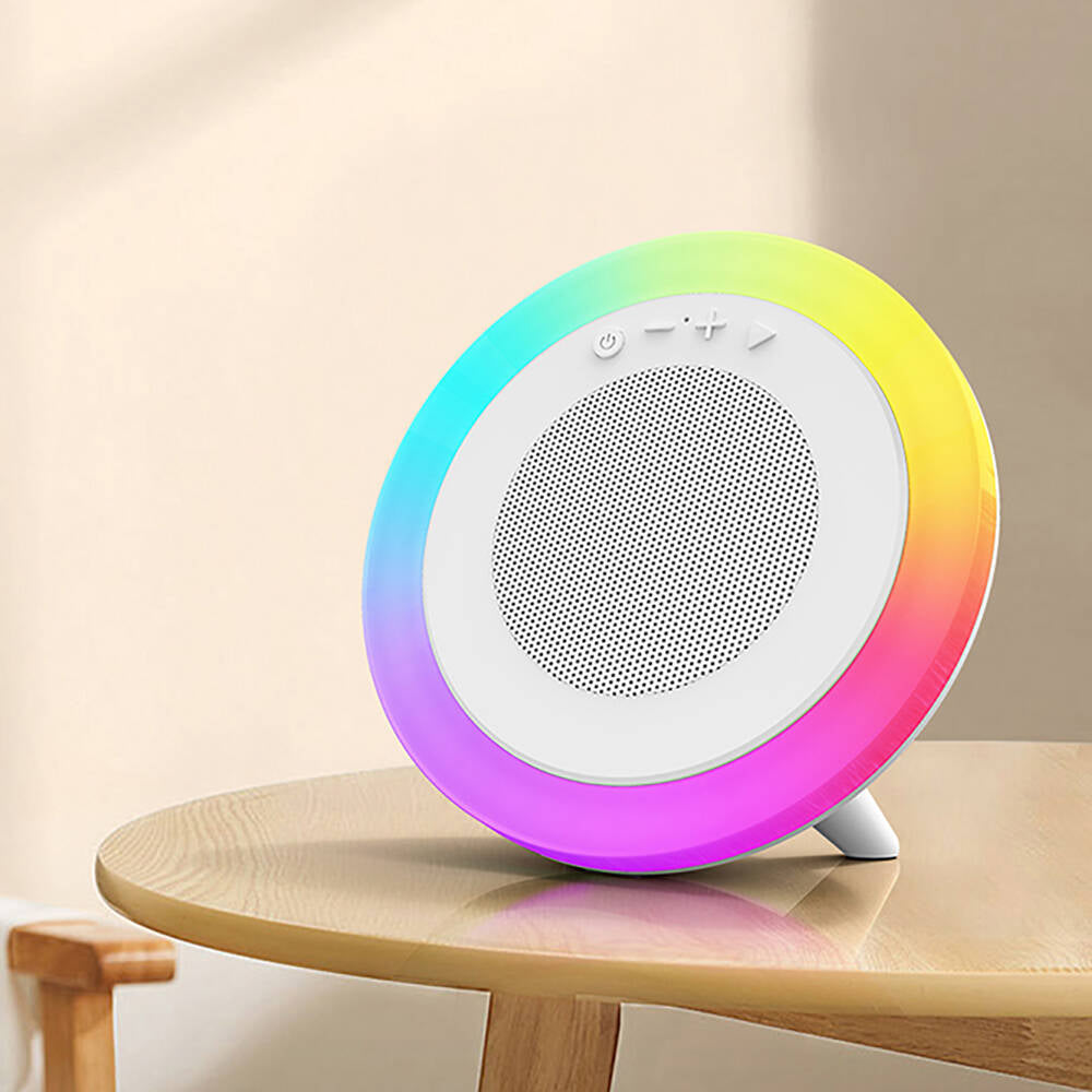 Recci RSK-W42 Moonlight Serisi RGB Işıklı Kablosuz Bluetooth v5.3 Hoparlör Beyaz