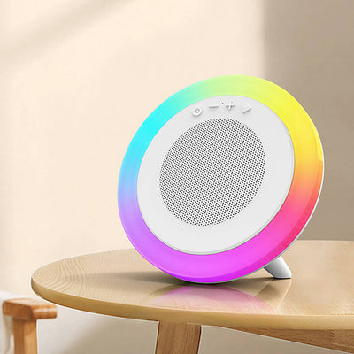Recci RSK-W42 Moonlight Serisi RGB Işıklı Kablosuz Bluetooth v5.3 Hoparlör Beyaz
