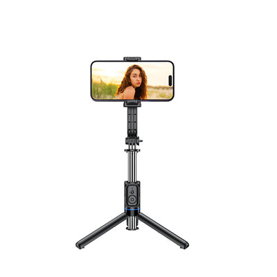 Recci RSS-W03 Bluetooth 5.0 Uzaktan Kumandalı Çok Fonksiyonlu Selfie Çubuğu Siyah