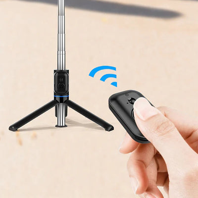 Recci RSS-W03 Bluetooth 5.0 Uzaktan Kumandalı Çok Fonksiyonlu Selfie Çubuğu Siyah