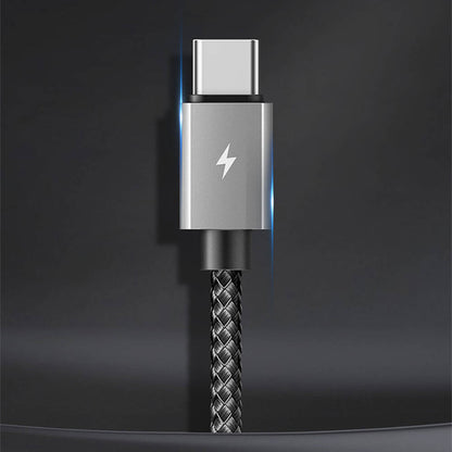 Recci RTC-P08CC Type-C to Type-C PD 100W 5A Hızlı Şarj Naylon Örgü Tasarım Şarj ve Data Kablosu 1.5M