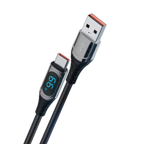 Recci RTC-P21C Ghost Serisi 66W 6A Hızlı Şarj Özellikli USB-A To Type-C Kablo 1.2M