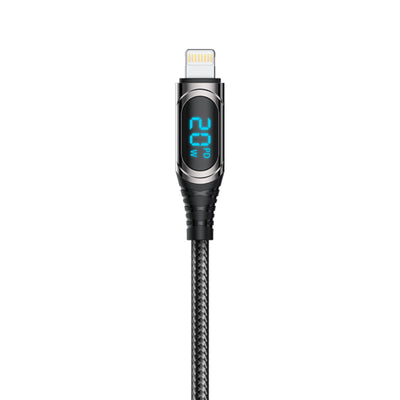 Recci RTC-P21CLPD Ghost Serisi 20W Hızlı Şarj Özellikli Type-C To Lightning PD Kablo 1.2M Siyah