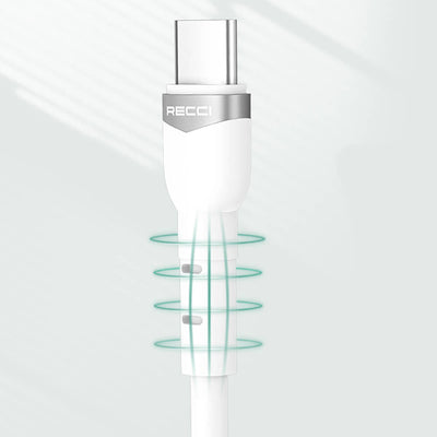 Recci RTC-P35CL Hızlı Şarj Özellikli 100cm Type-C to Lightning Kablo Yeşil