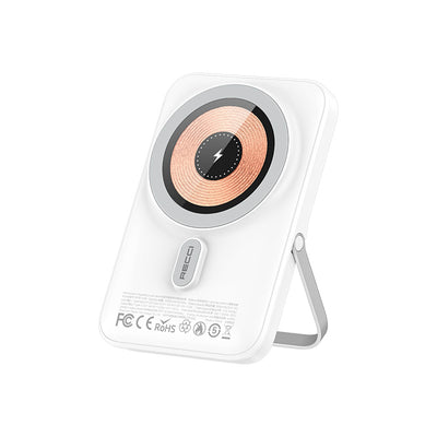 Recci W08 Metal Standlı 15W Magsafe Şarj Özellikli 20W PD Hızlı Şarj Powerbank 10000mAh Siyah