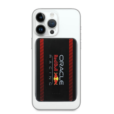 Redbull Orjinal Lisanslı M-safe Şarj Özellikli Dijital LED Göstergeli Kırmızı Şeritli Powerbank 5000mAh 15W Siyah