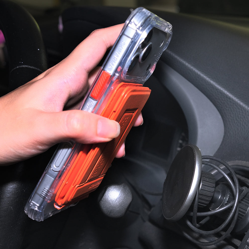 Skinarma Axis Serisi Foldable Stand Özellikli Deri Tasarımlı Kartlık