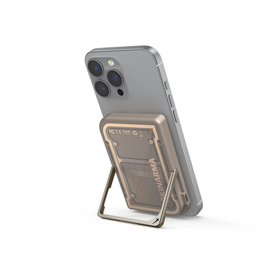 Skinarma Nexus Mecha Kablosuz ve PD Hızlı Şarj Özellikli Metal Standlı Taşınabilir Powerbank 20W 5000mAh Siyah