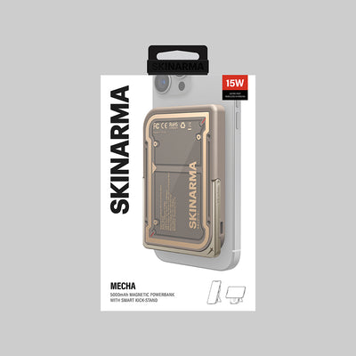 Skinarma Nexus Mecha Kablosuz ve PD Hızlı Şarj Özellikli Metal Standlı Taşınabilir Powerbank 20W 5000mAh Siyah