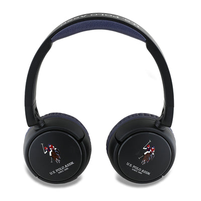 U.S Polo Assn. Orjinal Lisanslı Katlanabilir Ayarlanabilir Baskı Logolu Kulak Üstü Bluetooth Kulaklık v5.3 Siyah