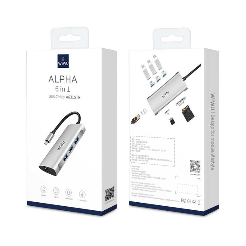 Wiwu Alpha 631STR Type-C Hub Gri