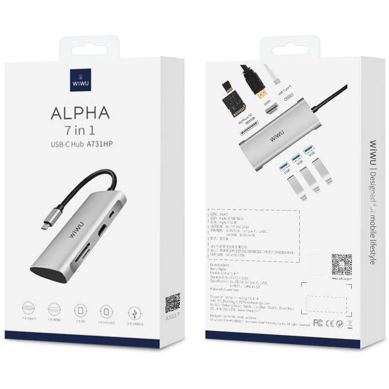 Wiwu Alpha 731HP Type-C Hub Gümüş