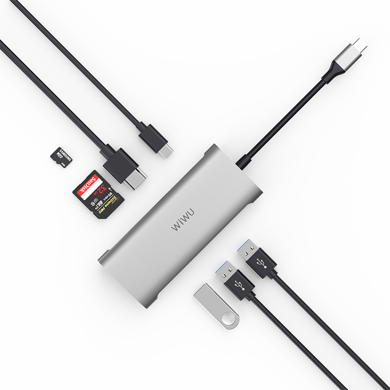 Wiwu Alpha 731HP Type-C Hub Gümüş