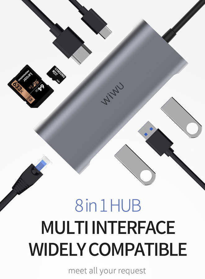 Wiwu Alpha 831HRT Type-C Hub Gümüş